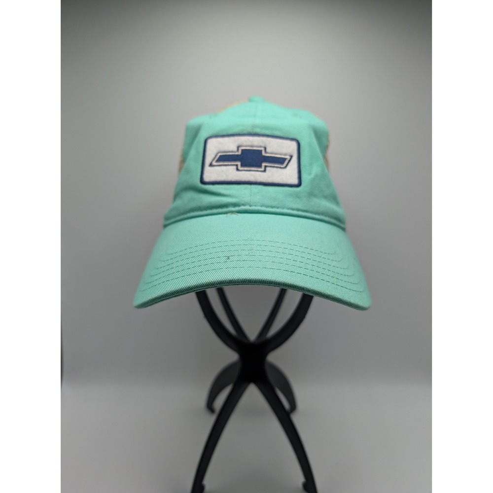 Cruisin Sports Chevrolet Trucker Hat Seafoam Green Tan Mesh Snapback Chevy Logo